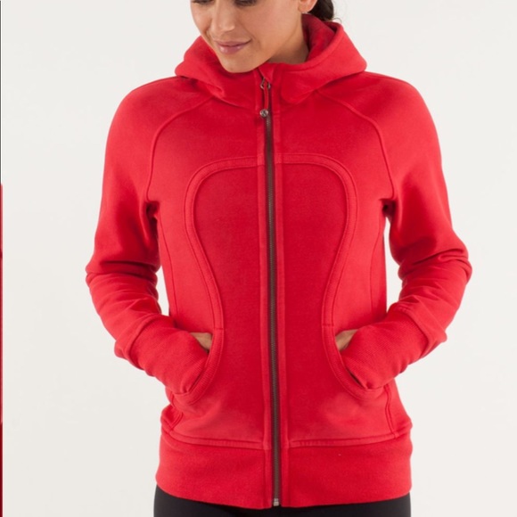 lululemon athletica Tops - 🍋Lululemon Red Scuba Hoodie NWOT Size 10